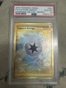 CAPTURE ENERGY #201 GMT PSA 10 2020 Pokemon Darkness Ablaze Secret Rare Full Art - Image 1
