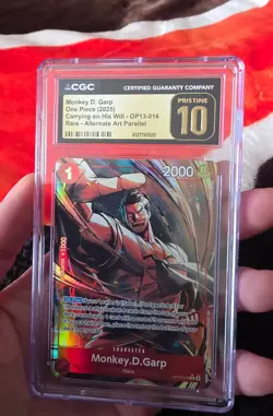 2025 ONE PIECE MONKEY D. GARP OP13-016 RARE ALT ART - CGC PRISTINE 10 - Image 1
