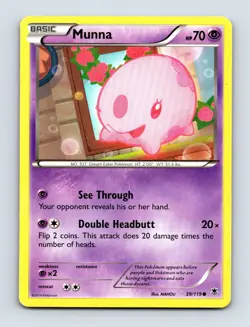 Munna 39/119 XY - Phantom Forces Non Holo Pokemon Card NM/LP - Image 1