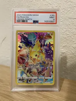 PSA 9 Pikachu 160/159 Crown Zenith Full Art Secret Rare Pokemon Card Mint Slab - Image 1