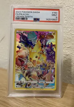 PSA 9 Pikachu 160/159 Crown Zenith Full Art Secret Rare Pokemon Card Mint Slab - Image 3