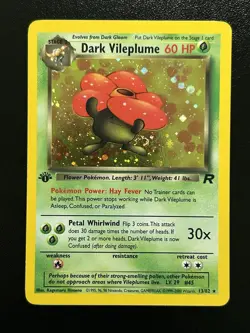 DARK VILEPLUME Pokemon Card - WOTC - 1st Edition - Team Rocket 13/82 HOLO NM (B) - Image 1