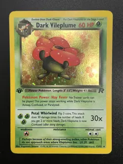 DARK VILEPLUME Pokemon Card - WOTC - 1st Edition - Team Rocket 13/82 HOLO NM (B) - Image 2