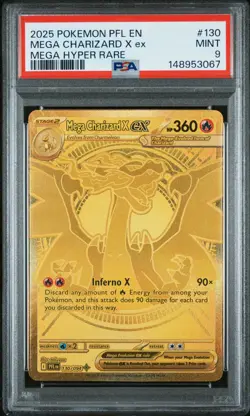 2025 POKEMON PFL EN-PHANTASMAL FLAMES MEGA HYPER RARE MEGA CHARIZARD X EX PSA 9 - Image 1