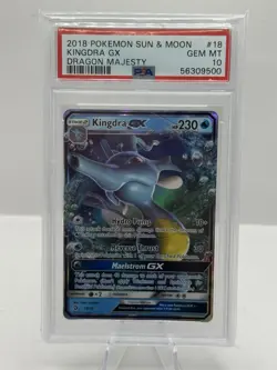 2018 Pokemon Sun & Moon Dragon Majesty #18 Kingdra GX PSA 10 - Image 1