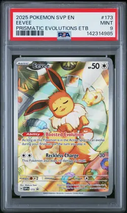 2025 POKEMON SVP EN-SV BLACK STAR PROMO #173 EEVEE PSA 9 - Image 1