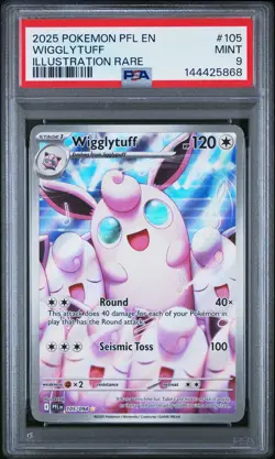 2025 POKEMON PFL EN-PHANTASMAL FLAMES ILLUSTRATION RARE #105 WIGGLYTUFF PSA 9 - Image 1