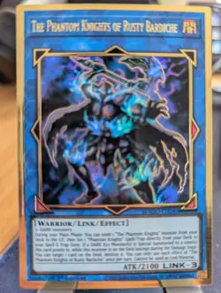 YuGiOh! The Phantom Knights of Rusty Bardiche MAGO-EN040 Gold Rare 1st Ed - Image 1