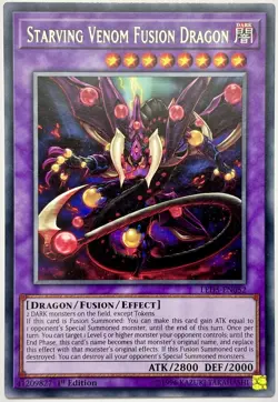 LED5-EN052 Starving Venom Fusion Dragon - Rare 1st Edition Near Mint YuGiOh Card - Image 1