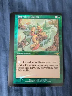 RARE Miscut Saproling Cluster FOIL Nemesis Green Rare MAGIC CARD MTG - Image 1