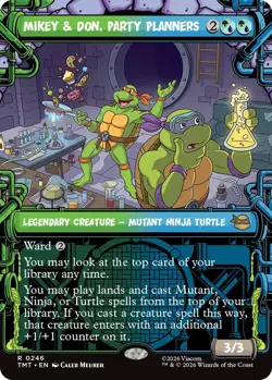 x1 Mikey & Don, Party Planners - Foil - Showcase R MTG Teenage Mutant Ninja Turt - Image 1