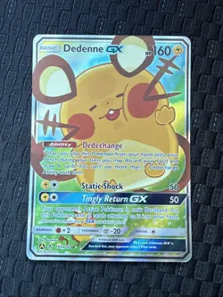 Pokemon TCG Dedenne GX Full Art Holo Card 195a/214 Unbroken Bonds - Image 1