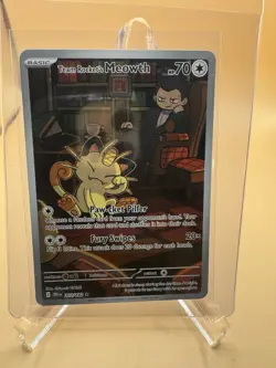 Pokemon Team Rocket's Meowth 203/182 Sv10: Destined Rivals Illustration Rare Ho… - Image 1