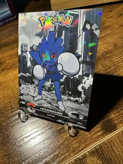 2025 Pokemon Crystal Card Collection Black Dark Edition #107 Hitmonchan Holo - Image 2