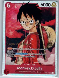 Monkey D Luffy ST01-012 English Super Pre-Release - One Piece Card - NM - Image 1