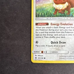 Eevee 101/149 - Sun & Moon Base Set - Holo (Cosmos) Rare Pokemon Card - MP - Image 5