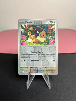 Eevee 050/064 Pokemon Sv: Shrouded Fable Reverse Holo Common Trading Card - NM - Image 1