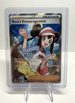 Rosa's Encouragement Full Art Rare Holo 114/088 POR EN Trainer Pokemon Card - Image 1