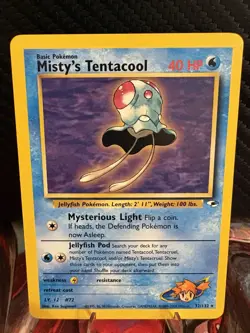 Misty’s Tentacool 32/132 Gym Heroes Pokemon Card Near Mint WOTC 2000 - Image 1