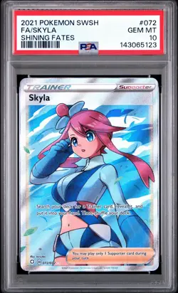 2021 Pokemon TCG Skyla #072 Trainer Full Art Shining Fates Psa 10 - Image 1