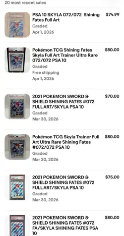 2021 Pokemon TCG Skyla #072 Trainer Full Art Shining Fates Psa 10 - Image 5