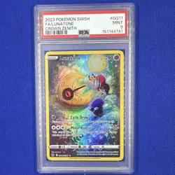 Pokemon TCG Lunatone GG11/GG70 Crown Zenith Ultra Rare Holo PSA 9 English - Image 1