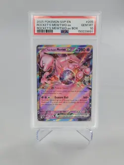 2025 Pokemon PSA 10 Team Rocket’s Mewtwo ex #205 Black Star Promo GEM MINT SVP E - Image 4