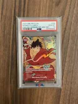 2024 One Piece English Version 1st Anniversary Set #006 Monkey D. Luffy PSA 10 - Image 1