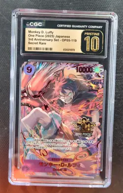 2025 One Piece JP 3rd Anniv. OP09-119 Monkey D Luffy Secret Rare CGC 10 Pristine - Image 2