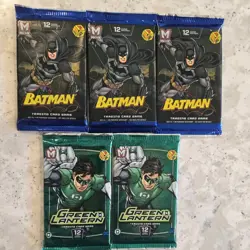 Panini BATMAN MetaX Trading Card Game 12 Card Pack NEW Factory Sealed 5 Packs - Image 1
