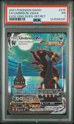 2021 Pokemon Sword & Shield Evolving Skies #215 Umbreon Vmax Alternate Art PSA 1 - Image 2