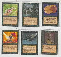 Lot x6 cartes UNLIMITED Warp Artifact, Bog Wraith...MAGIC MTG ENGLISH 1993 EX-NM - Image 1
