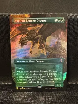 MTG - CLB - Ancient Bronze Dragon (Borderless) #369 - Near Mint Foil - Image 1