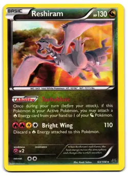 Reshiram 63/108 - Roaring Skies Rare Pokemon TCG Holo - LP Card - Image 1