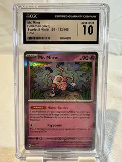 Pokemon MR. MIME 122/165 - SCARLET & VIOLET 151 ENGLISH CGC 10 - Image 1