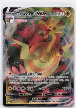 DRACOZOLT VMAX 059/203 HOLO RARE VMAX EVOLVING SKIES POKEMON NEAR MINT - Image 2