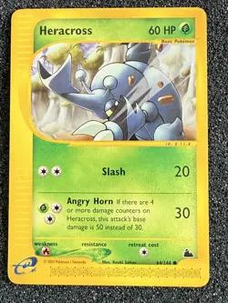 Heracross 64/144 Common Skyridge 2003 Pokemon Card Non-Holo - NM - Image 1