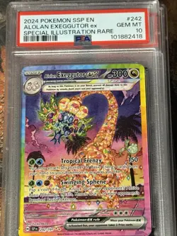 Pokemon 2024 Alolan Exeggutor ex 242/191 Tera SIR Surging Sparks GEM MINT PSA 10 - Image 1