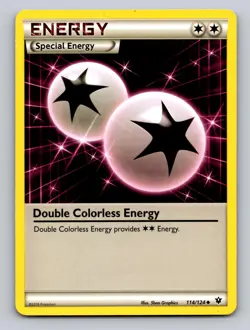 DOUBLE COLORLESS ENERGY 114/124 UC FATES COLLIDE POKEMON NM - Image 1