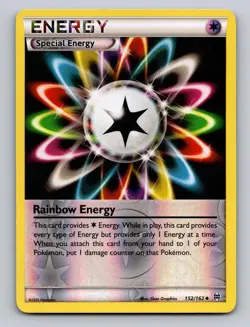 RAINBOW ENERGY 152/162 UC BREAKTHROUGH POKEMON REVERSE HOLO NM - Image 1