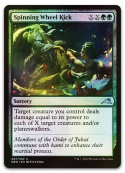 Spinning Wheel Kick #207 (Foil) (NM) Kamigawa Neon Dynasty NEO Magic MTG - Image 1