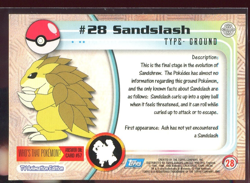 Topps Pokemon Sandslash Non Holo 28 Series 1 Card Blue Topps Trading Card LP - Image 2