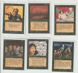Lot x6 cartes UNLIMITED Sacrifice, Cursed Land...MAGIC MTG ENGLISH 1993 EX-NM - Image 1