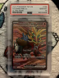 PSA 10 GEM MINT Gouging Fire ex Ultra Rare 188/162 Temporal Forces TEF Pokemon - Image 1
