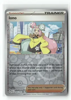 Iono 185/193 Uncommon Paldea Evolved Pokemon Reverse Holo Near Mint - Image 1