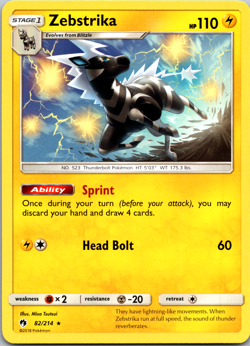 Zebstrika 82/214 - Lost Thunder - Rare - Non-Holo - Near Mint - Pokemon TCG - Image 1