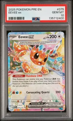 2025 POKEMON PRE EN-PRISMATIC EVOLUTIONS 075 EEVEE EX PSA 10 - Image 1