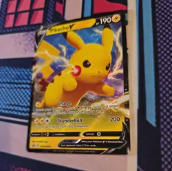 Pikachu V SWSH061 Full Art Holo Card Sword And Shield Pokemon Card - Image 3