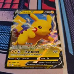 Pikachu V SWSH061 Full Art Holo Card Sword And Shield Pokemon Card - Image 4