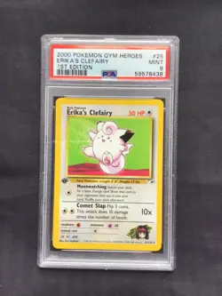 Pokemon Cards: Gym Heroes 1st Edition Rare: Erika's Clefairy 25/132 PSA 9 - Image 1